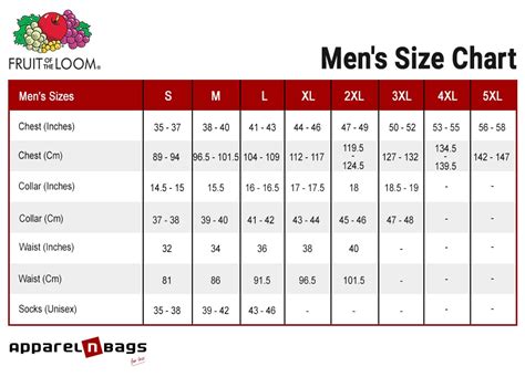 fruit of the loom sizing|fruit of the loom clothing size guide.